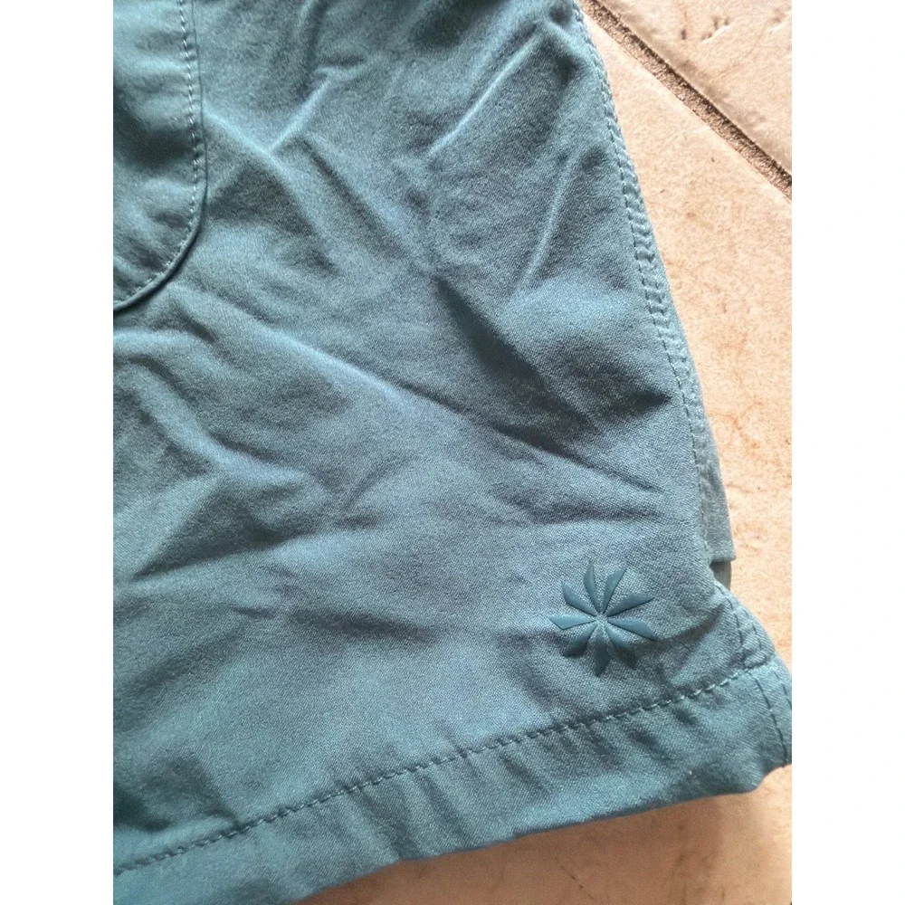 Athleta Girl Teal Blue Explore More Athletic Shorts Size L 12  Running 3